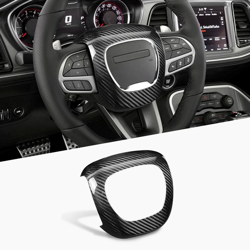 Накладка на руль автомобиля из углеродного волокна для Dodge Charger Challenger Durango Jeep Grand