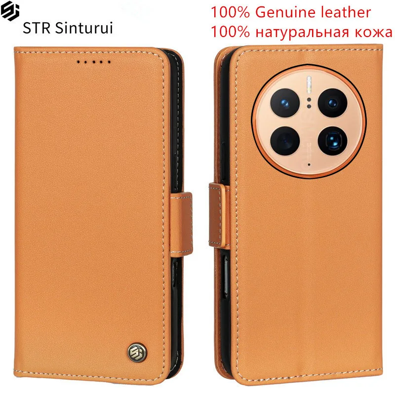 Фото Чехол-кошелек из 100% натуральной кожи Nappa с отделениями для карт для Huawei Mate 50 40 Pro+ 30 Pro 50E 40E, противоударный, с откидной крышкой №1