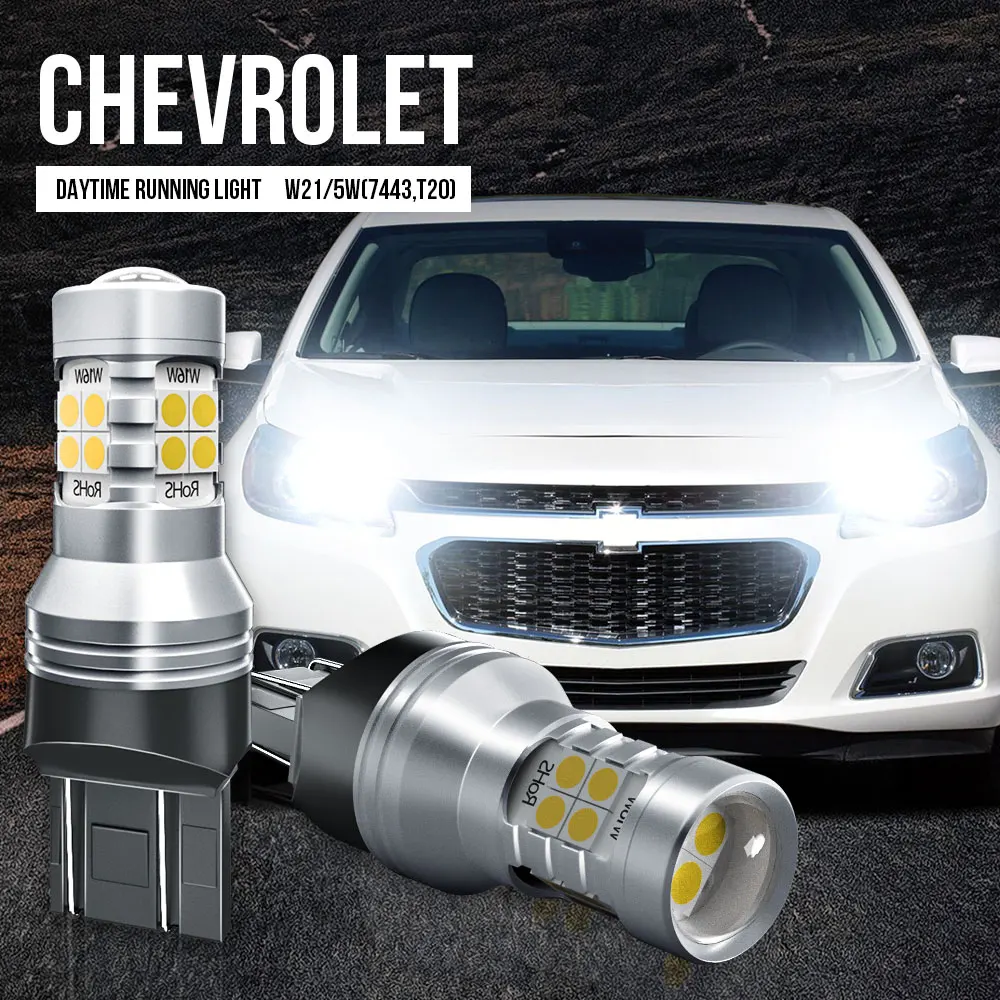 

2pcs W21/5W 7443 T20 LED Daytime Running Light DRL Bulb Lamp Canbus Error Free For Chevrolet Trax 2013-2017 Malibu 2012-2015