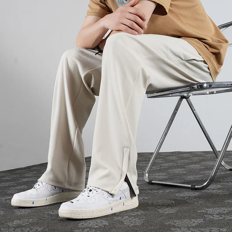 

Korean Version Harem Pants Men Streetwear Casual Mens Pants Cotton Ankle-length Men Trousers Trend Quality Solid Color Straight