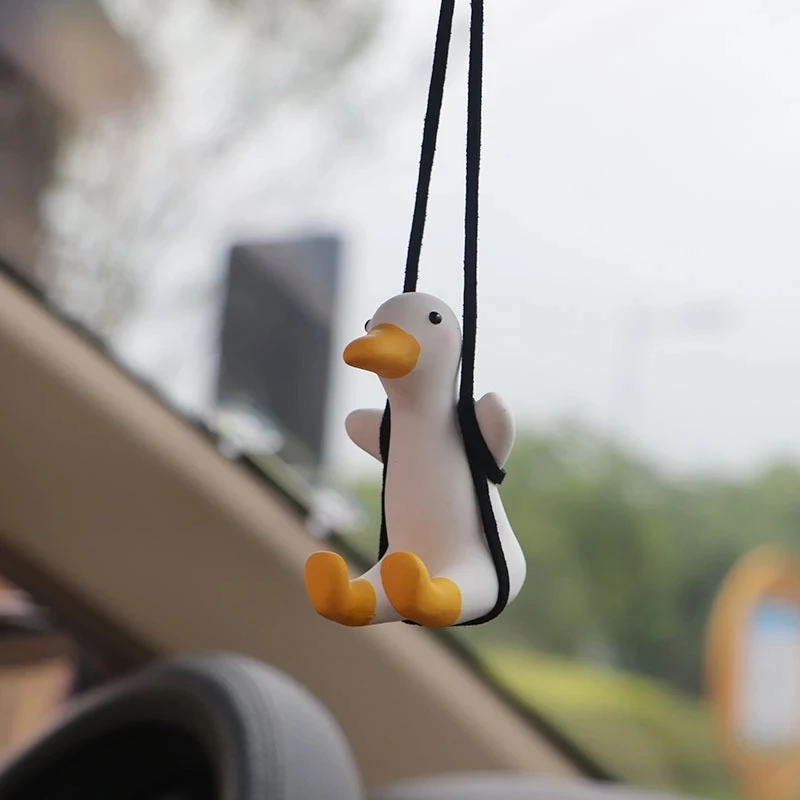 

Gypsum Cute Anime Swing Duck Pendant Auto Rearview Mirror Ornaments Birthday Gift Auto Decoraction Car Fragrance Car Accessorie