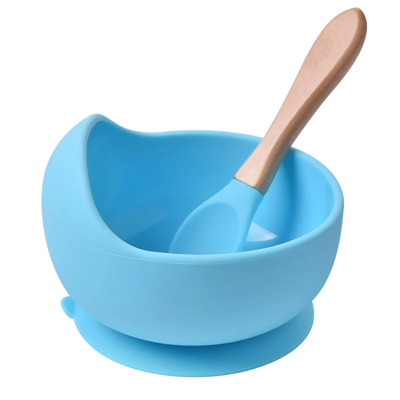 

Food Grade Silicone Baby Tableware Leakproof Anti-skid Bowl Tray Silicone Cutlery