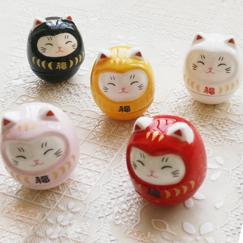 Керамическая статуя Дарумы Стакан Дарума Ремесла в японском стиле Lucky Cat Fortune