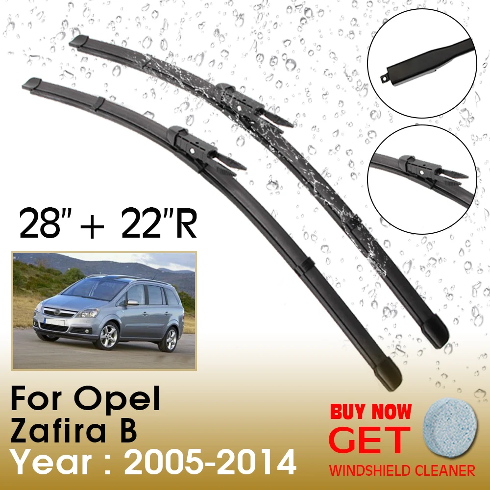 

Car Wiper Blade For Opel Zafira B 28"+22"R 2005-2014 Front Window Washer Windscreen Windshield Wipers Blades Accessories