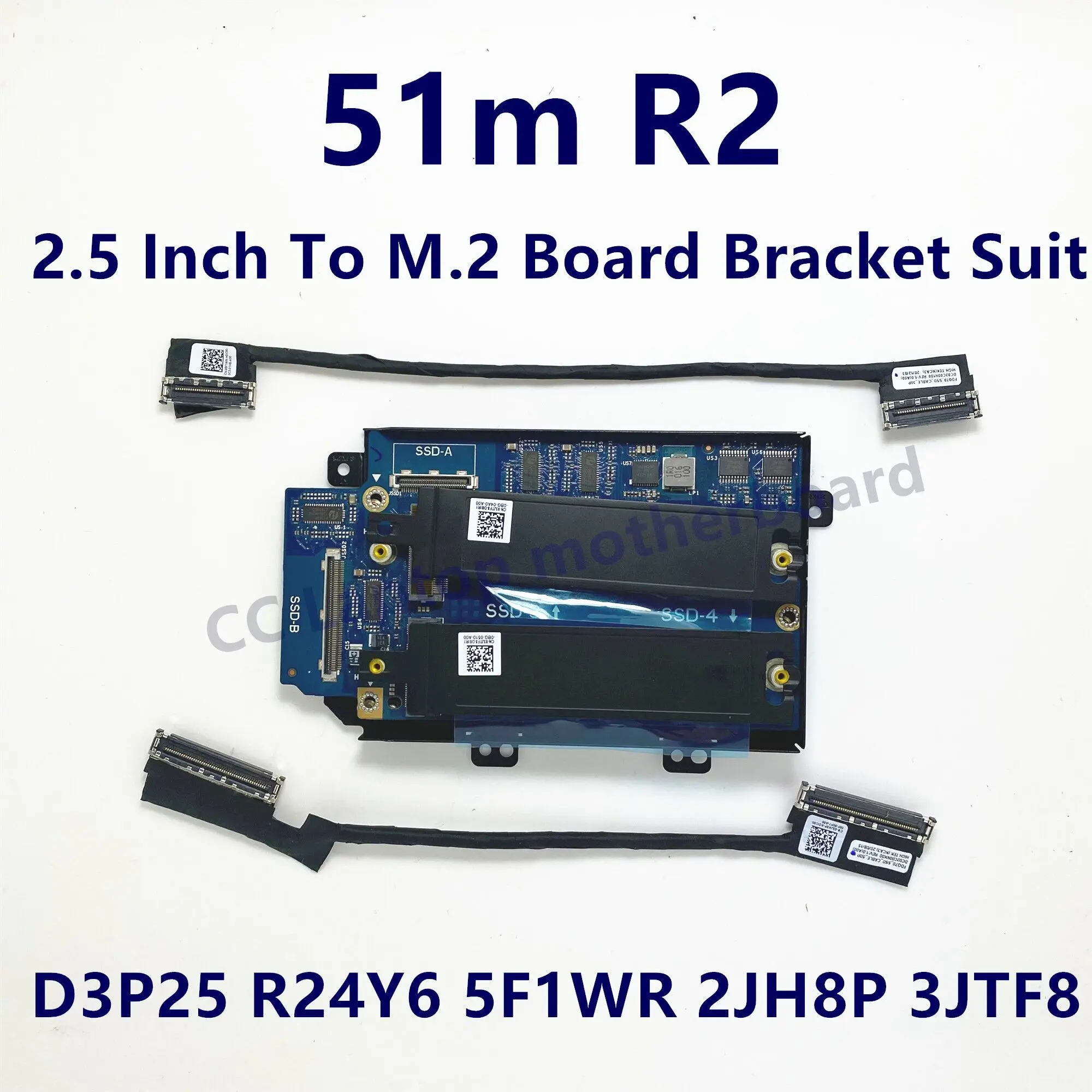 

New 2JH8P 3JTF8 D3P25 R24Y6 5F1WR For Dell Alienware Area-51m R2 2.5 Inch To Double M.2 SSD Board Bracket Heatsink Cable Suit OK