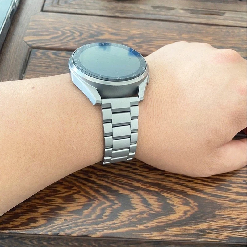 Купить Ремешок титановый для Huawei Watch 3/3pro, оригинальный титановый металлический браслет для Huawei GT 2 Pro, серый, 22 мм