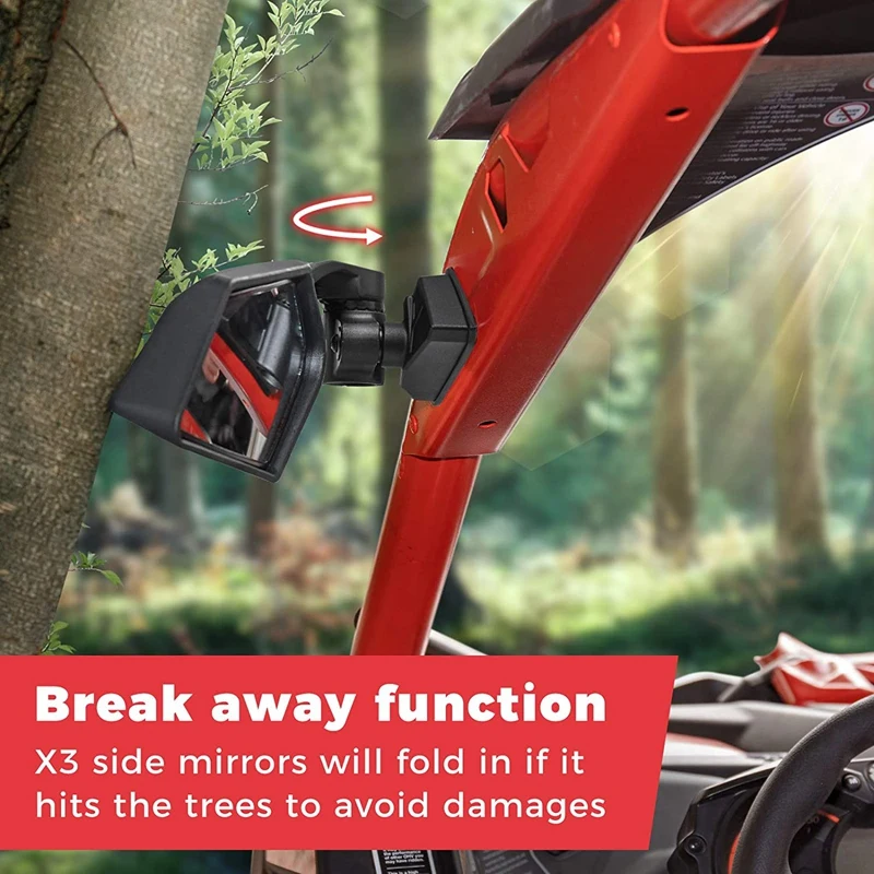Боковые зеркала UTV регулируемые на 360 градусов заднего вида В гоночном стиле для