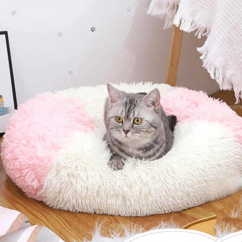 Двухцветная сращивающаяся супермягкая кровать для собак плюшевый коврик кошек