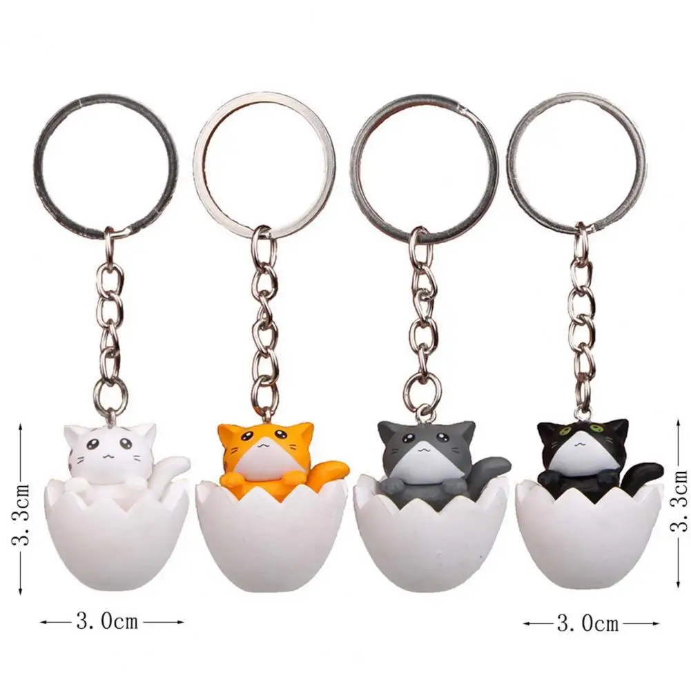 

Creative Gift Wide Application Cartoon Eggshell Kawaii Kitten PVC Car Keychain Toy for U-disk Key Ring Key Chain