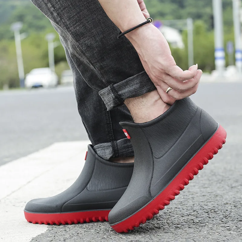 Waterproof Short Rubber Rain Boots Men Ankle Boot Comfortabl