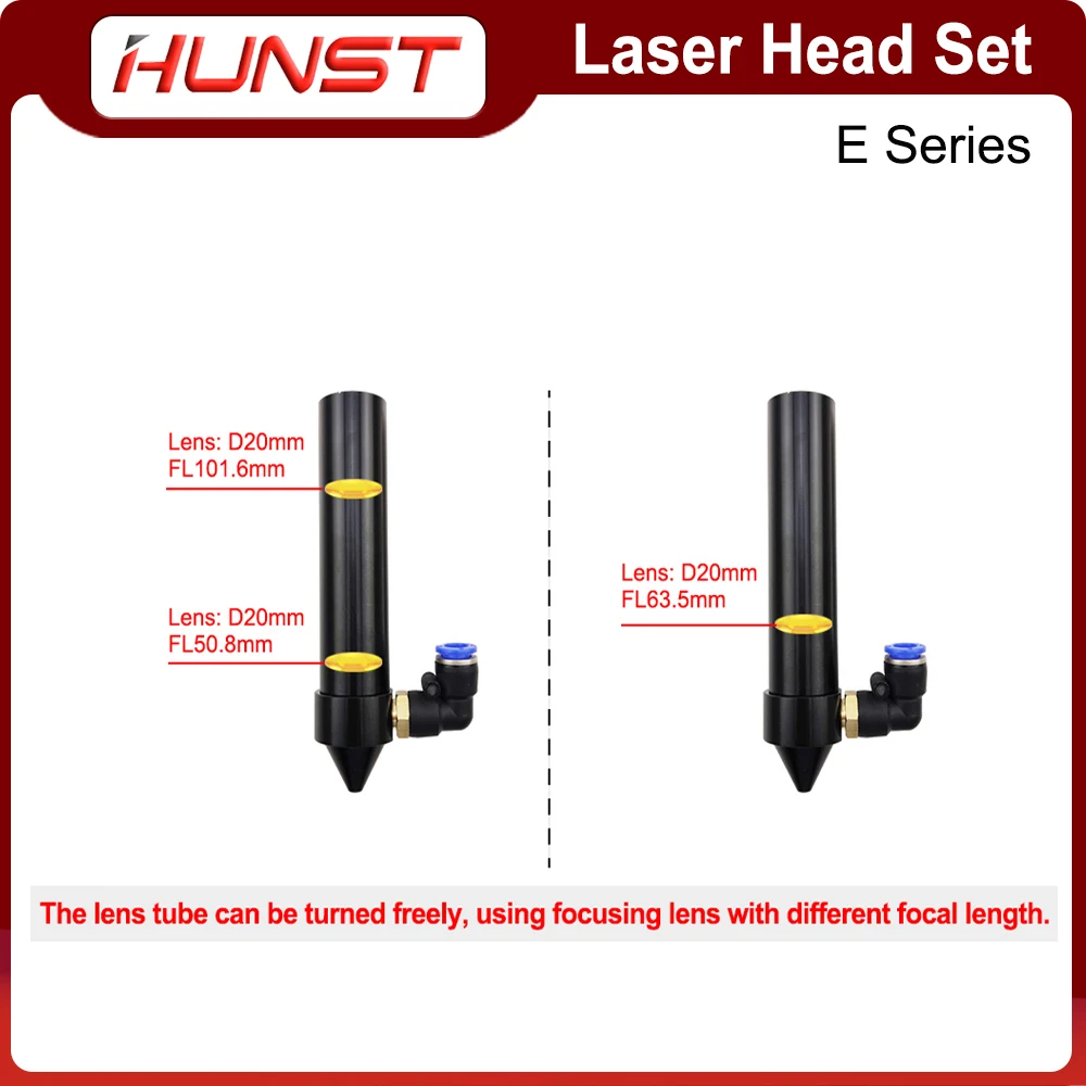 Hunst CO2 Laser Head Set E Series With Lens Diameter 20mm FL50.8 & 63.5 & 101.6 Mirror 25mm for Laser Engraving Cutting Machine enlarge