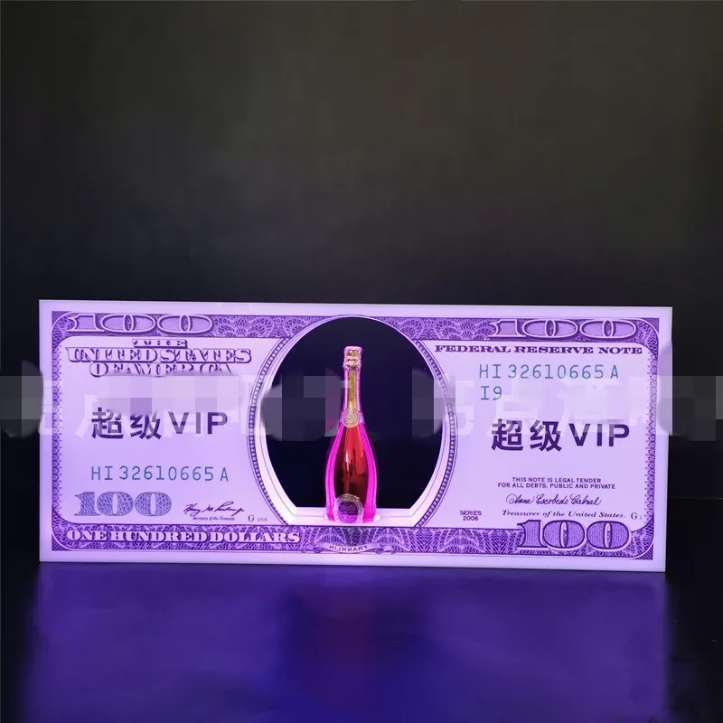 

LED Luminous Champagne Cocktail Wine Whisky Display Dollar Bottle Presenter Serving Tray Case For NightClub Party Lounge Bar