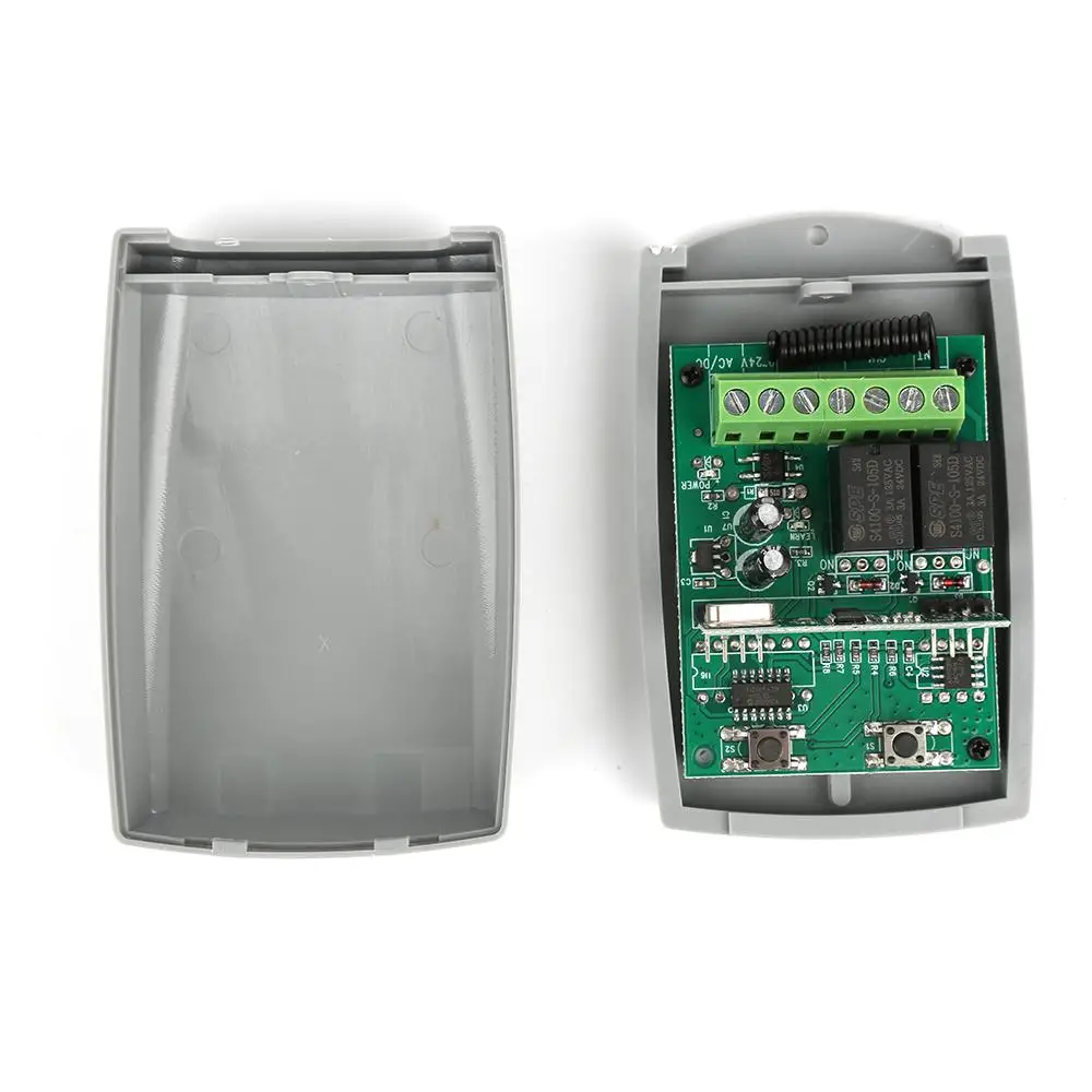 

Universal 2 Channel Gate Garage Door Remote Control Receiver 433MHZ Fixed Code And Rolling Code Receiver Remote Control Switch