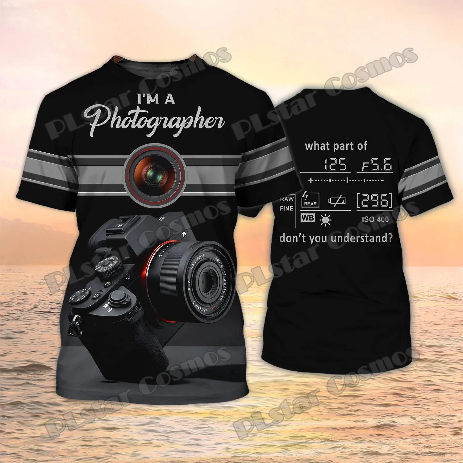 Персонализированные модные мужские футболки с 3D-принтом имени фотографа камеры