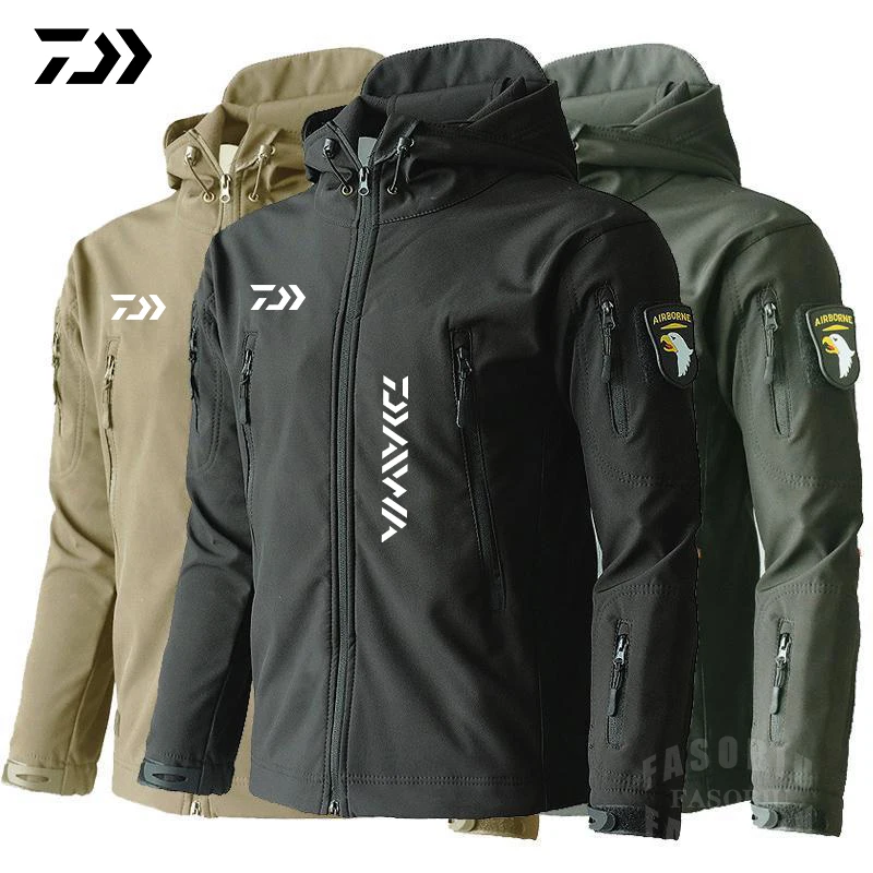 

Одежда Daiwa для рыбалки с мягкой ракушкой мужские тактические ветрозащитные водонепроницаемые мужские армейские боевые брюки мужская куртк...