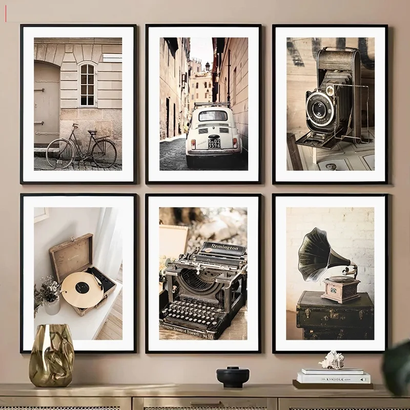 Bicycle Typewriter Car Posters Reed Pictures Hotel Decoration