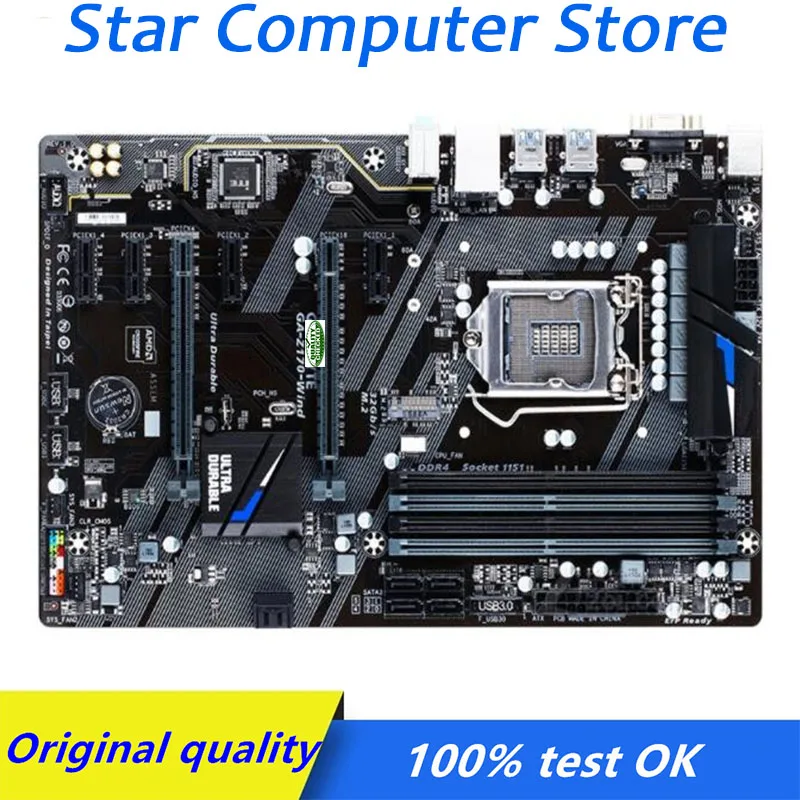 

For Gigabyte GA-Z170-WIND Z170-WIND LGA 1151 Motherboard DDR4 Computer USB3.0 SATA3 M.2 Nvme Desktop Mainboard Used