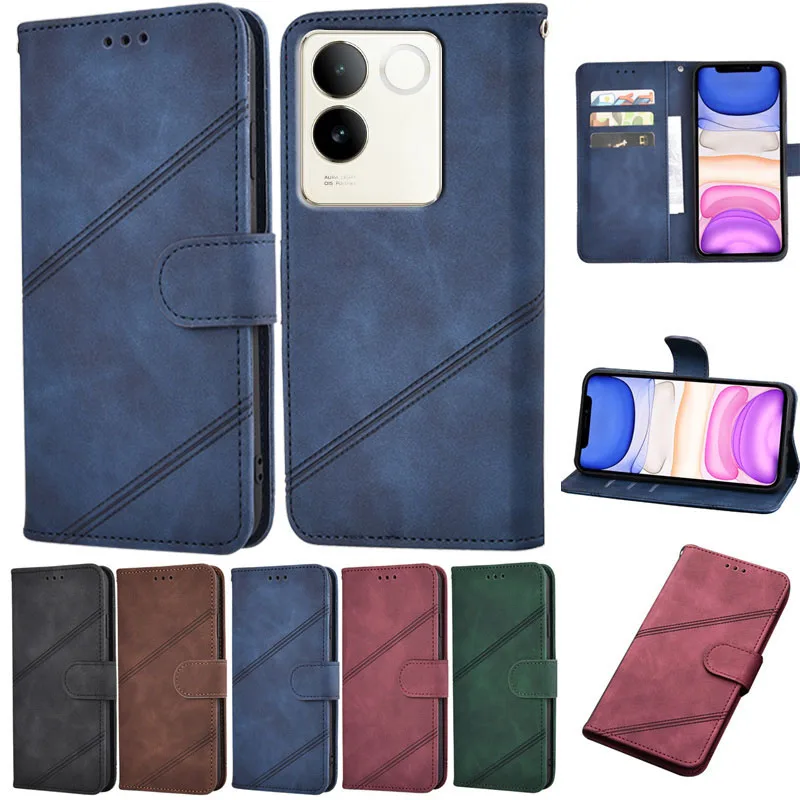 

Funda Para On Vivo S17e Case Wallet Magnetic Leather Flip Phone Cover For Vivo S17e 5G V2285A V27e V27 Pro Etui Coque Mujer Etui