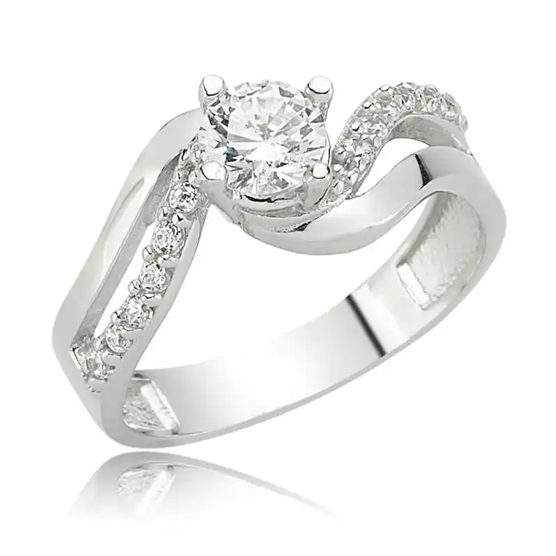 

Серебряное женское кольцо Silverlina с одним камнем