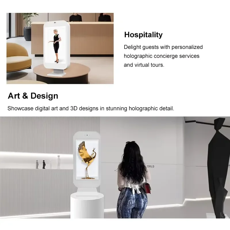 Фото Интерактивный голографический дисплей для помещений AI 3D, прозрачный LCD-бокс, цифровой Holobox №5