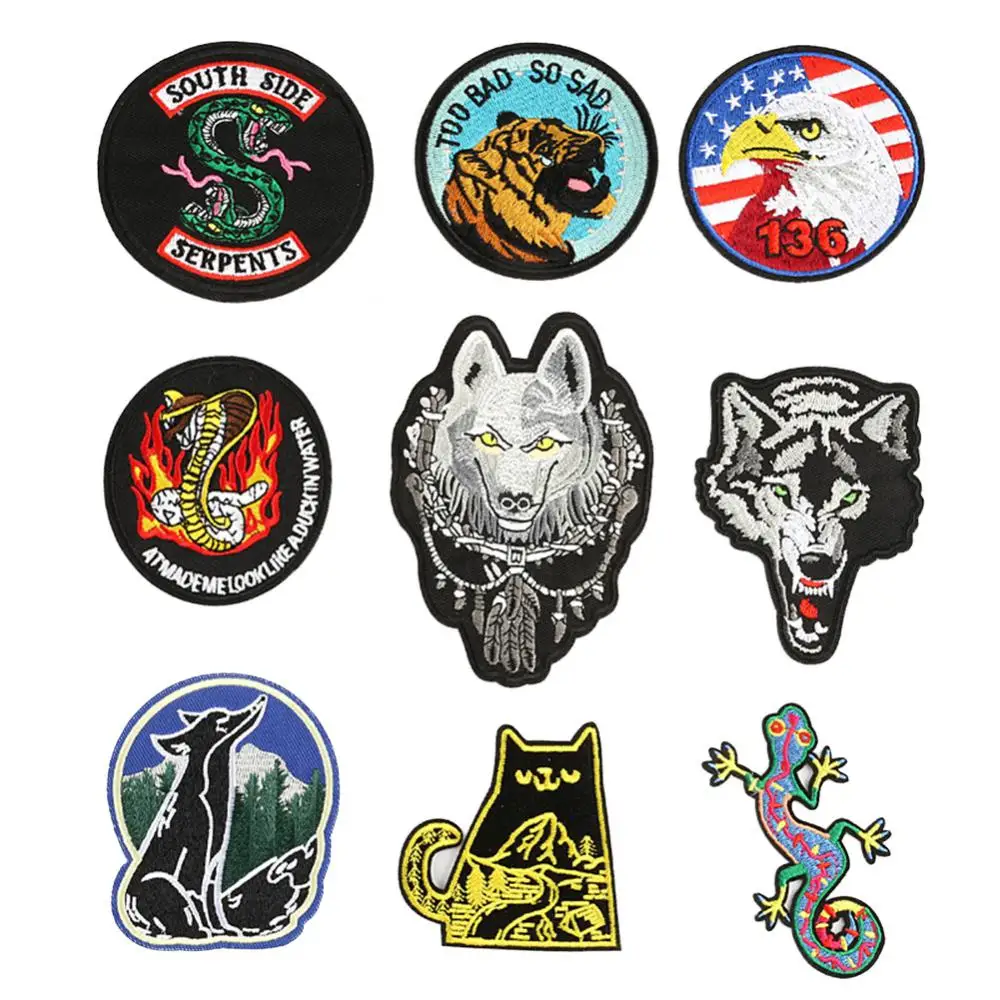 

Animal Embroidery Patches For T-Shirt Iron On Appliques Clothes Jeans Stickers Badges Parche Bag Hat Applique DIY Hip Hop