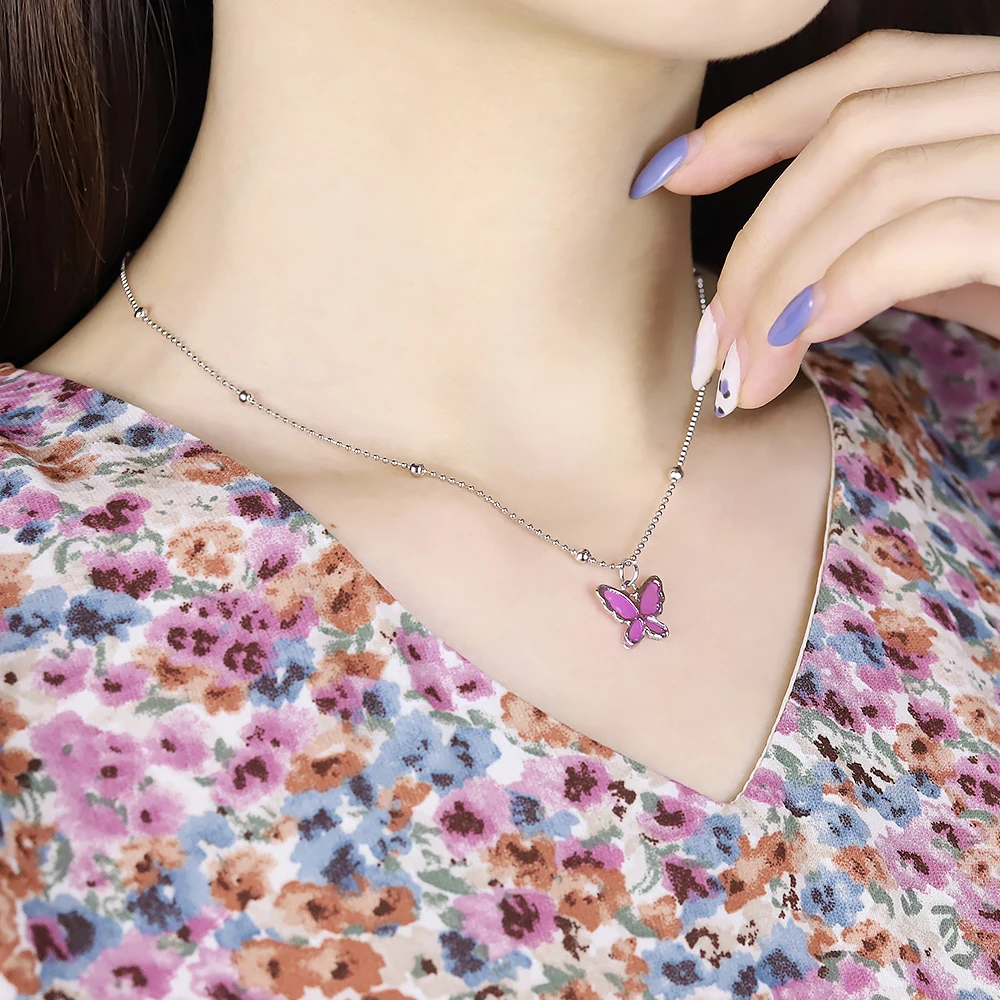 

2022 Trend Vintage Multilayer Pendant Butterfly Necklace for Women Butterflies Charm Choker Necklaces Boho Fashion Jewelry Gift
