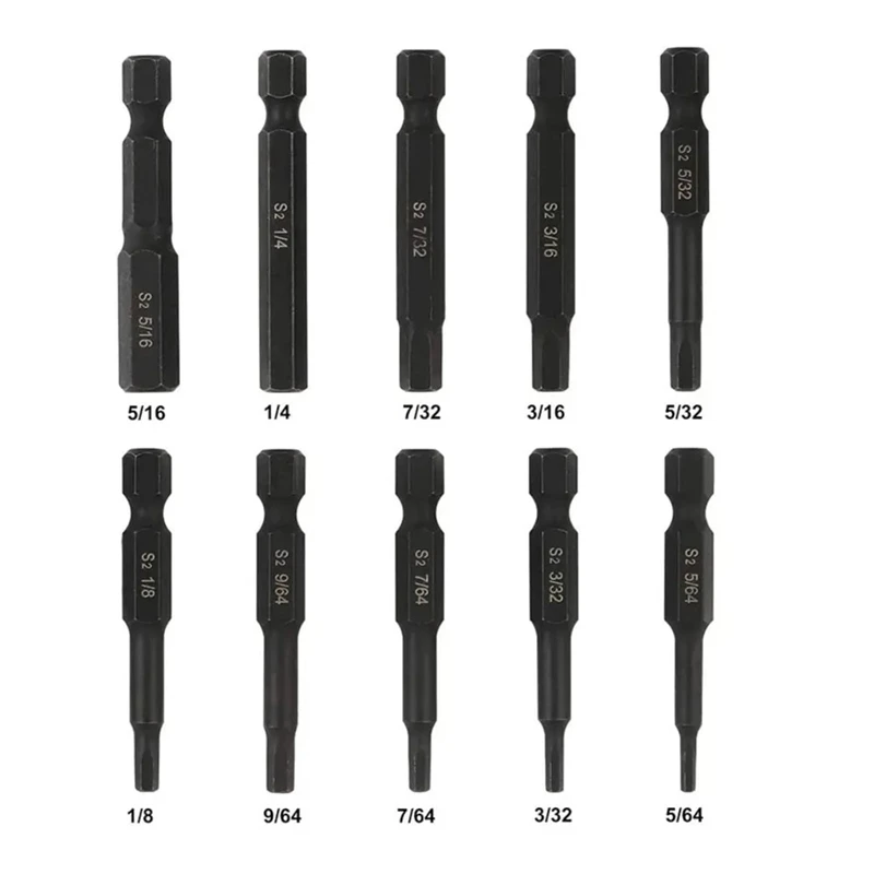 Набор Сверл Из 10 Предметов С Магнитным Наконечником Шестигранный Ключ Хвостовик