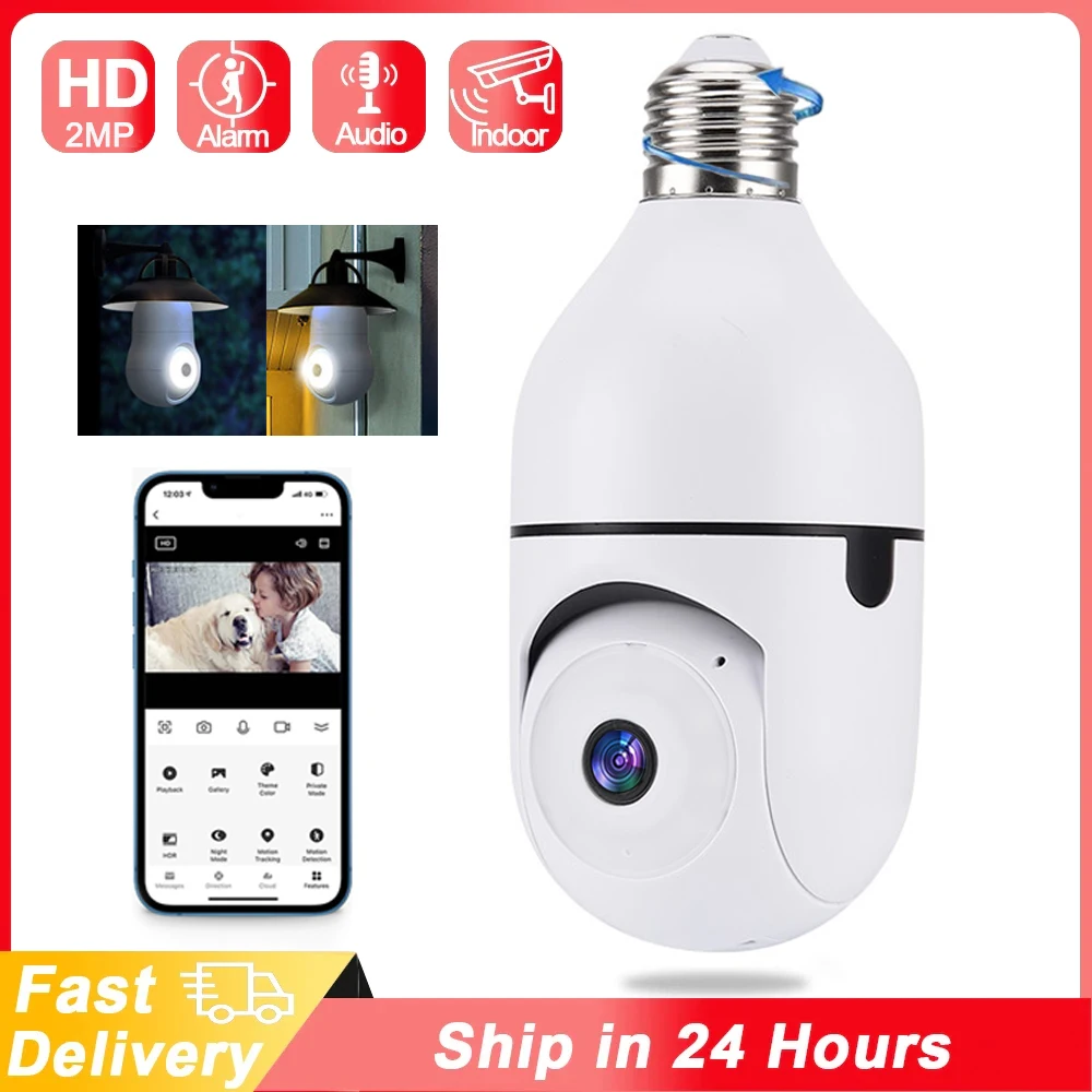 2/3/4 MP Wifi iP Camera Bulb Surveillance Camera Night Vision Ai Automatic Human Track Home CCTV Video Security Monitor Cameras