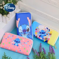 disney stitch new wallet cartoon cute womens wallet luxury brand long large capacity multi card slot student coin purse