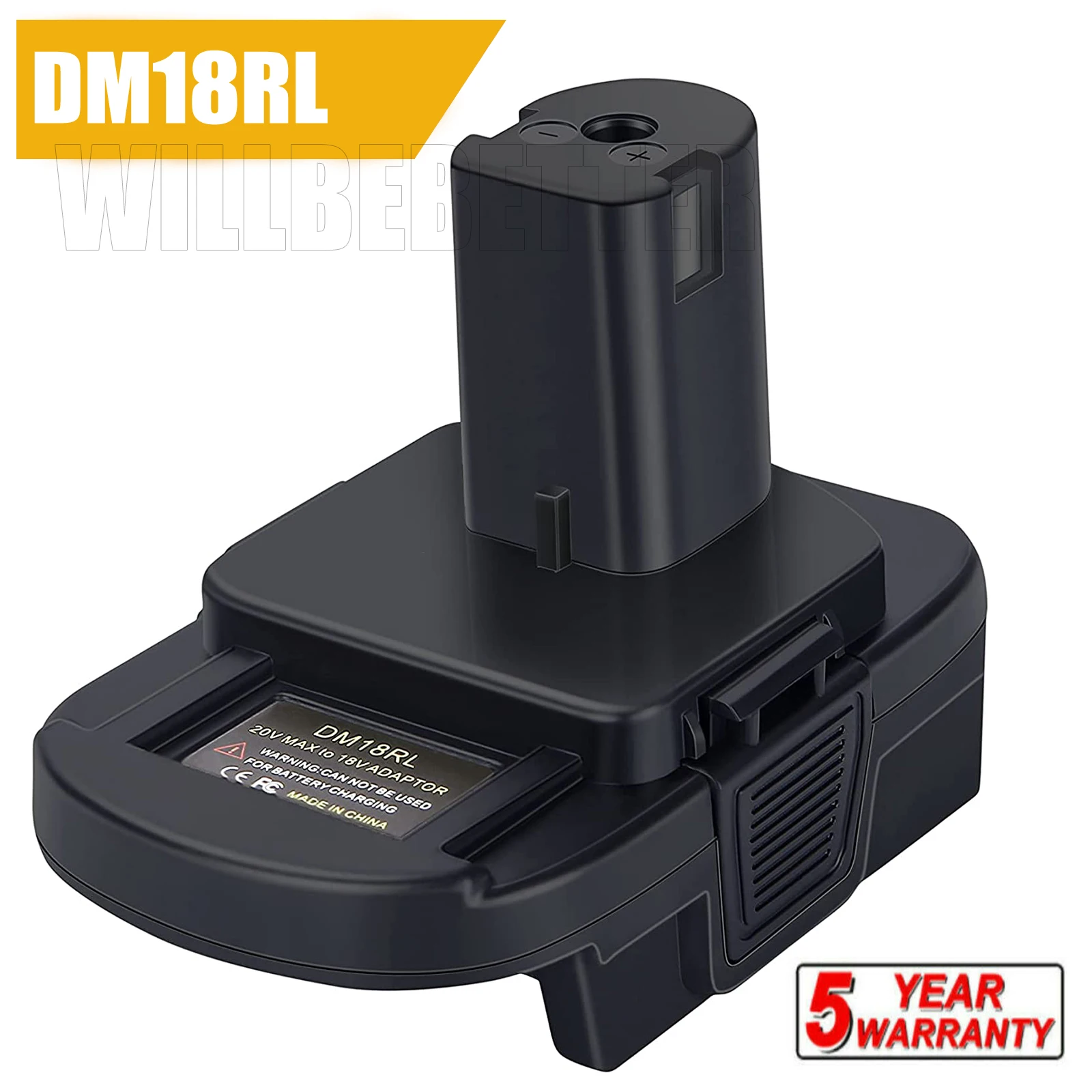 Enlarge DM18RL Battery Adapter for Dewalt for Milwaukee 20V/18V Li-Ion Battery Convert to for Ryobi 18V P108 ABP1801 Battery
