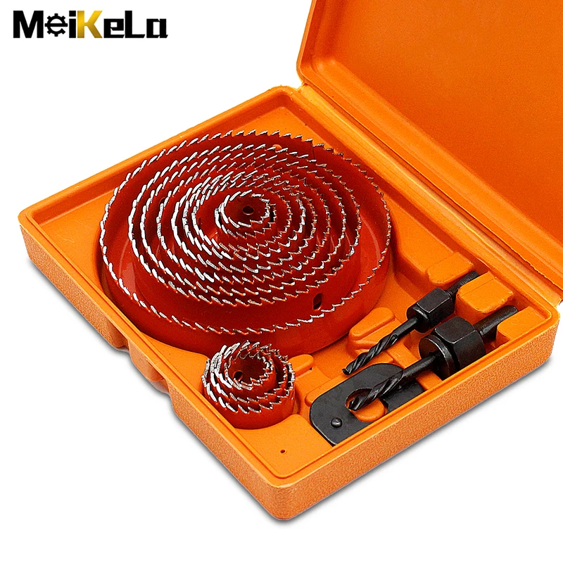 Meikela Hole Saw Set,Metal Core, 19-127mm Saw Cup Wood Crown, Drill Bit For Wood ,Woodworking Tools