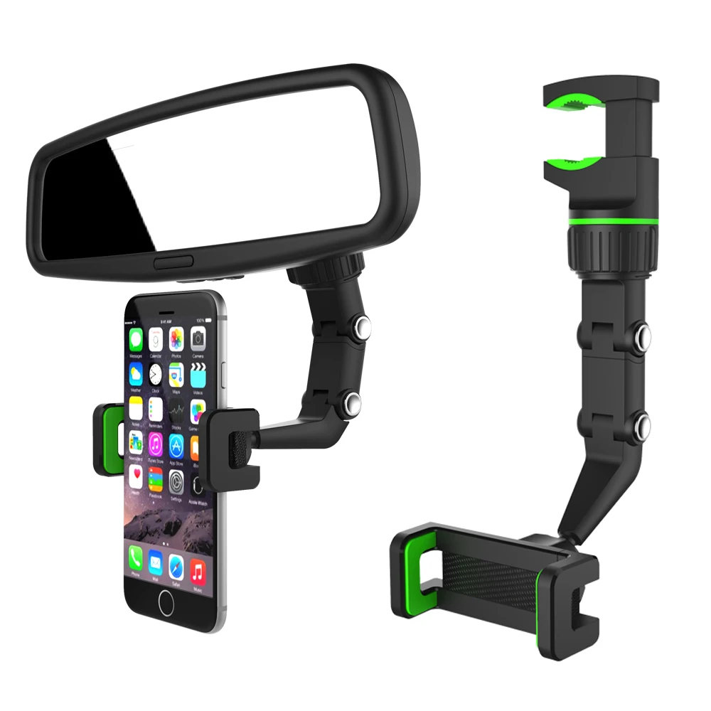 

Universal Car Bracket Phone Holder 360 Degree Rotatable Auto Portable Car Holder Rearview Mirror Seat Hanging Clip Bracket