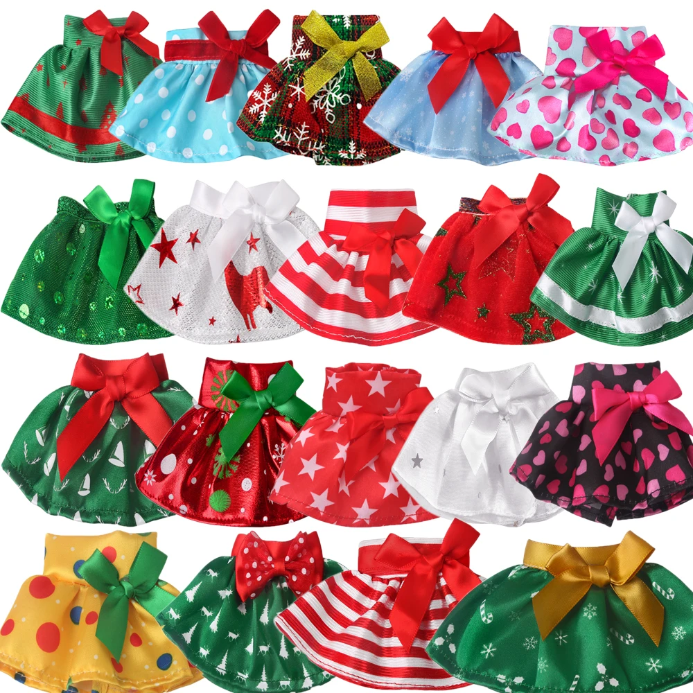 

Christmas Elf Doll Cute Red Dress Bow Skirt Series Toys Children Accessories Birthday Festival Gifts