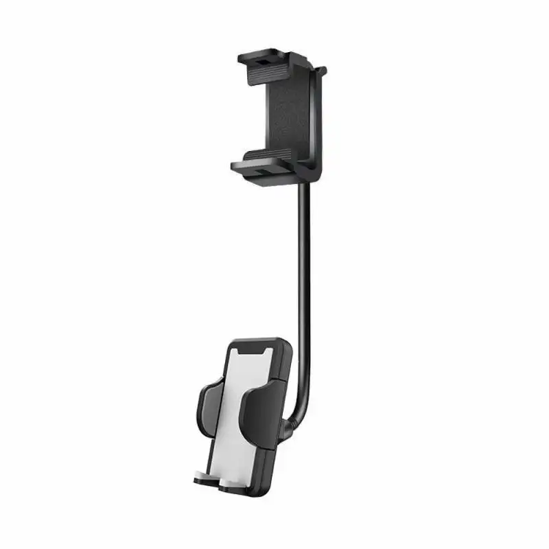 

360 Rotation Car Rearview Mirror Phone Holder Adjustable Soft Rod Telescopic Arm Universal Auto Navigation Bracket