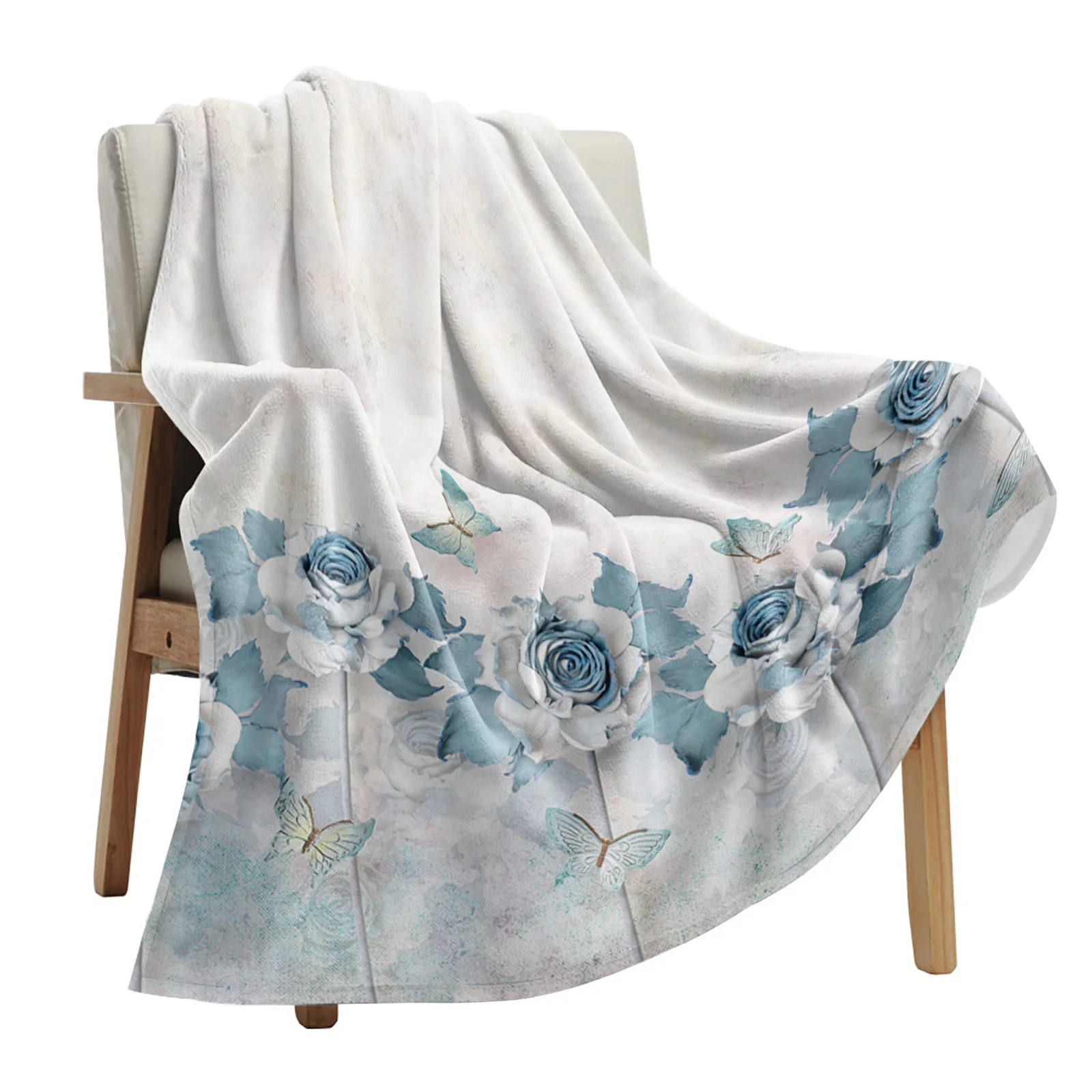 

Одеяло мягкое Фланелевое в виде цветка с бабочкой