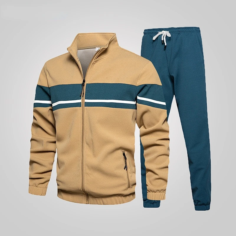 

Men Tracksuit Casual Hoodies Sets Male Jackets+Pants Two Piece Sets Hip Hop Streetwear Sports Suit Patchwork Fashion Man Clothes