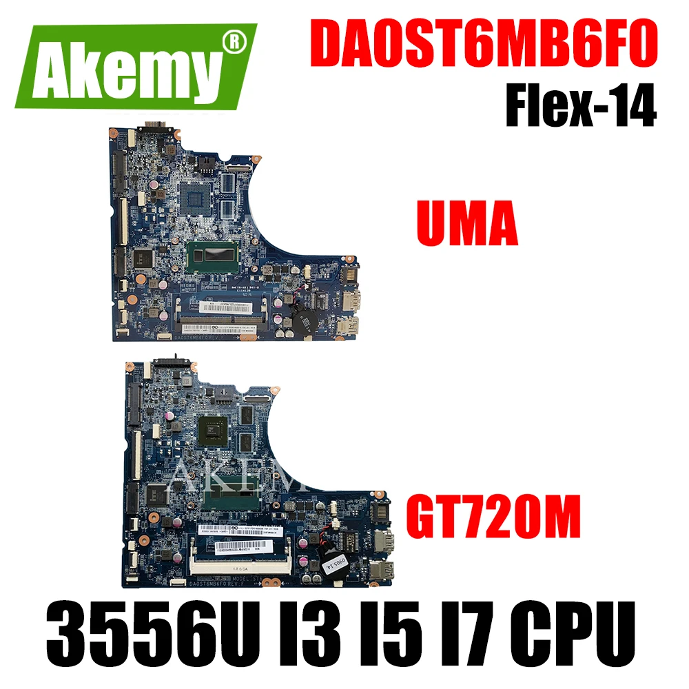 

DA0ST6MB6F0 материнская плата для ноутбука Lenovo Flex-14 оригинальная материнская плата 3556U I3 I5 I7 4-й процессор Gem GT720M GPU