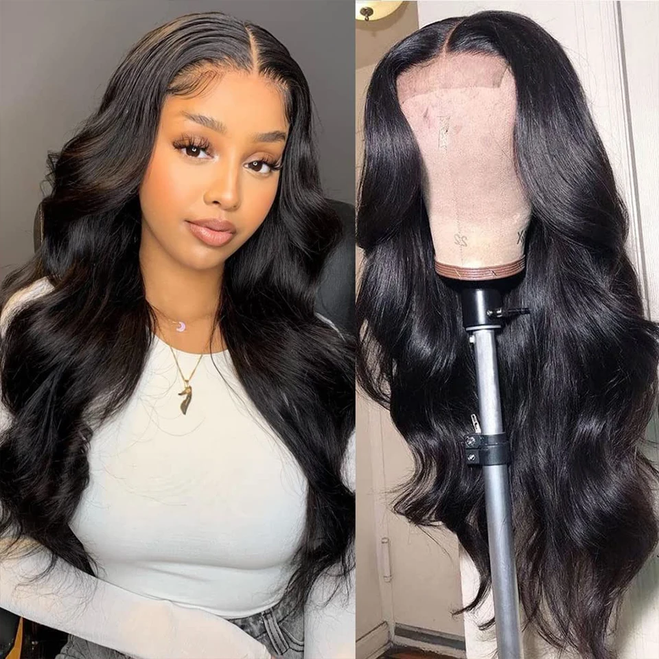 

13X4 Transparent Body Wave Lace Front Wig 250 Density Lace Frontal Wig Pre Plucked With Baby Hair Lace Front Human Hair Wigs
