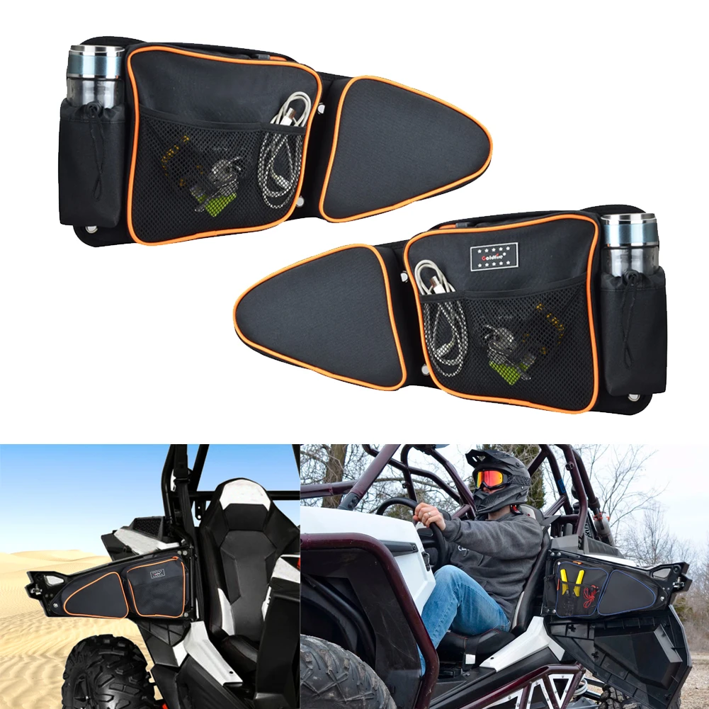 UTV Accessories RZR Front Door Side Storage Bags Offroad Side Bag with Knee Pad for 2014-2020 Polaris RZR XP Turbo S 1000 S900