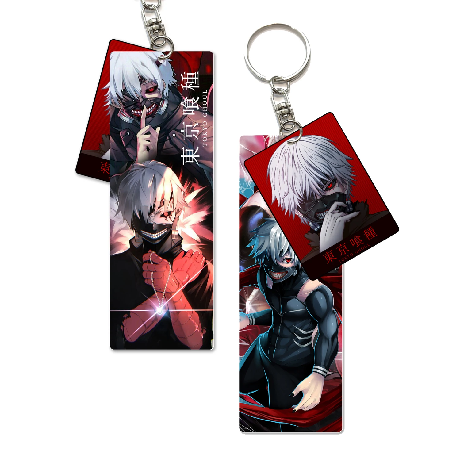 

QE090 Anime Acrylic Keychain Tokyo Ghoul Small Pendant Cartoon PVC Board Key Ring Kids Gift Fans Peripheral Accessories
