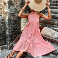 french light luxurysleeveless shoulder cut vest halter dress for summer dresse new slim loose solid color skirt ls032