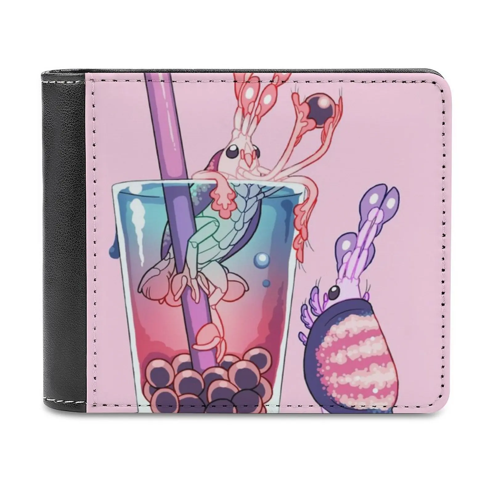 

Sweets Scud Boba Leather Wallet Men Classic Black Purse Credit Card Holder Fashion Men's Wallet Runaway To The Stars Scifi