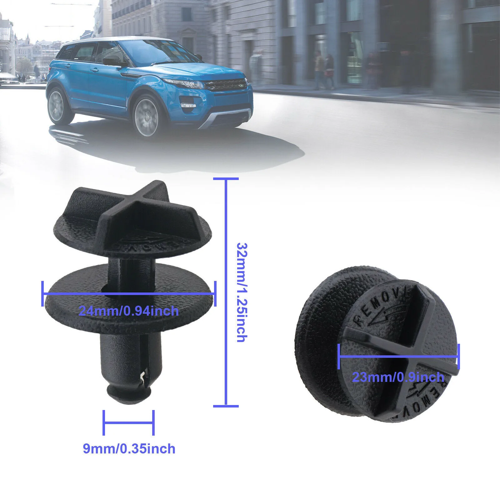 

20Pcs Black Nylon Battery Cover Cowl Panel Clip Auto Fastener Clamp Fit For -LR024316 HSE Discovery Sport