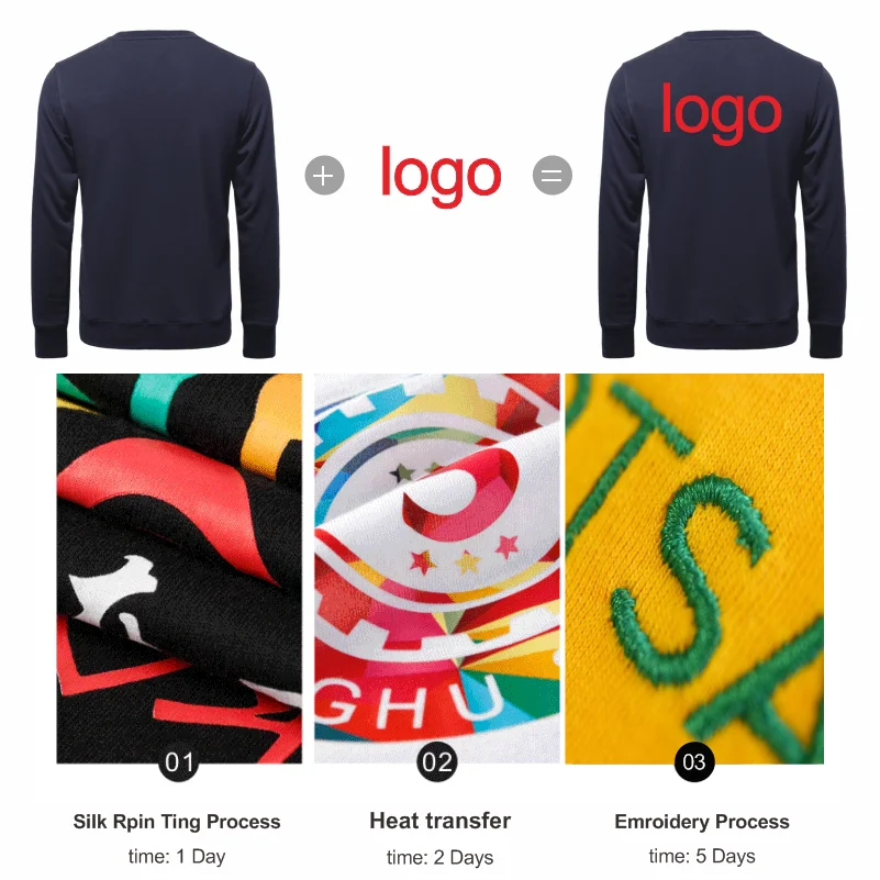 MYTEE Spring And Autumn New Men's Fashion Brand Sweater Group Logo Custom Embroidery Printing Classic Solid Color Sweatshirt Top
