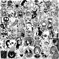 103050pcs black and white gothic stickers horror decals diy laptop car phone notebook helmet graffiti waterproof sticker pack