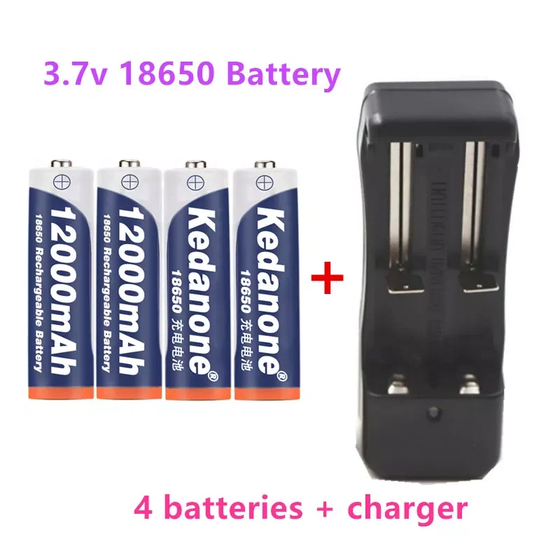 

2022 New 18650 3.7V battery Rechargeable Battery 3.7V 18650 12000mAh Li-ion battery For Flashlight Torch Battery+Charger