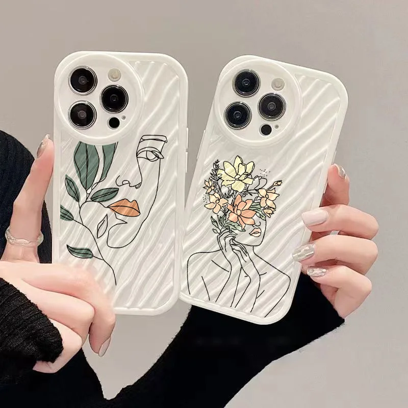 

Soft Water Ripple Phone Case For iPhone 14 Case iPhone 11 12 13 Pro Max 7 8 Plus SE 2020 2022 X Xs Xr Shockproof Aesthetic Cover
