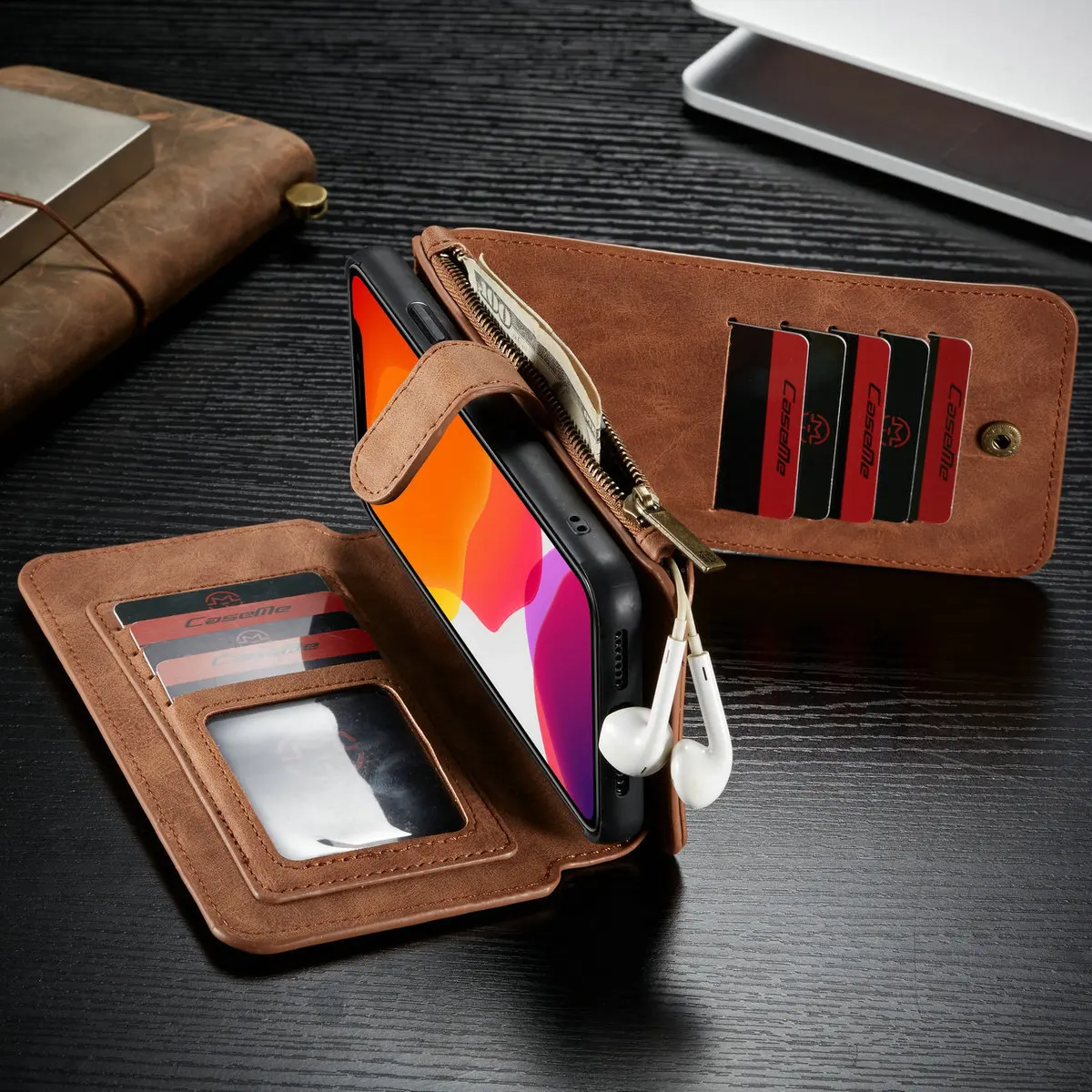 

Phone Leather Case For iphone 13 12 11 Pro Max 13 mini 7 8 Plus X XS Max XR Luxury Credit Card Shockproof Wallet Cover