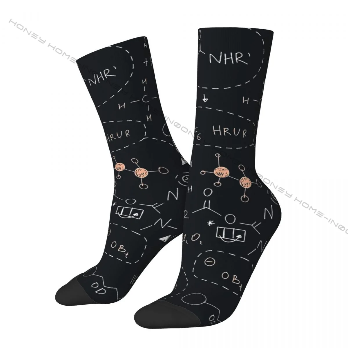 Vintage Amazing Crazy Men's Socks Chemistry Chemist Science Scientist Unisex Seamless Printed Funny Happy Crew Sock Boys Gift