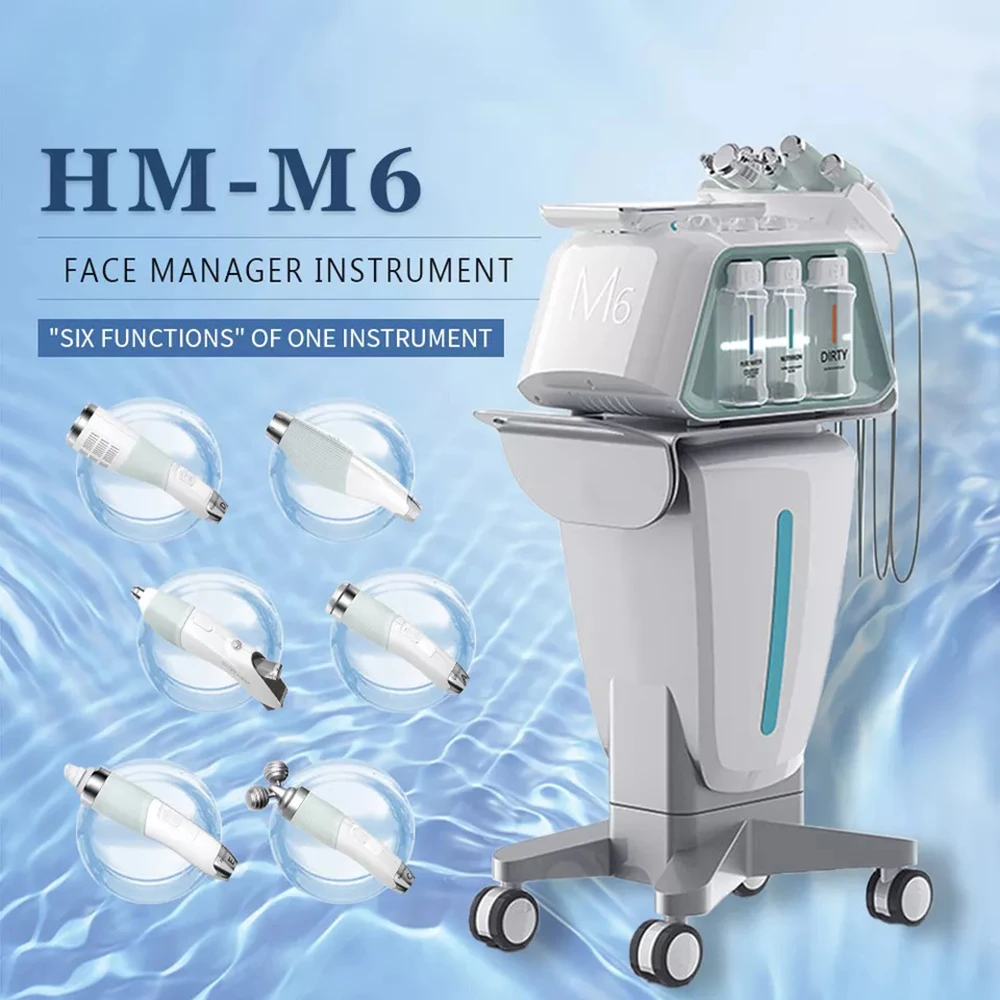 Multifunction Facial Oxygen Spray Pore Cleaner Ultrasound Cold Hammer Scrubber Skin Deep Cleansing 6 in 1 Integrated Management